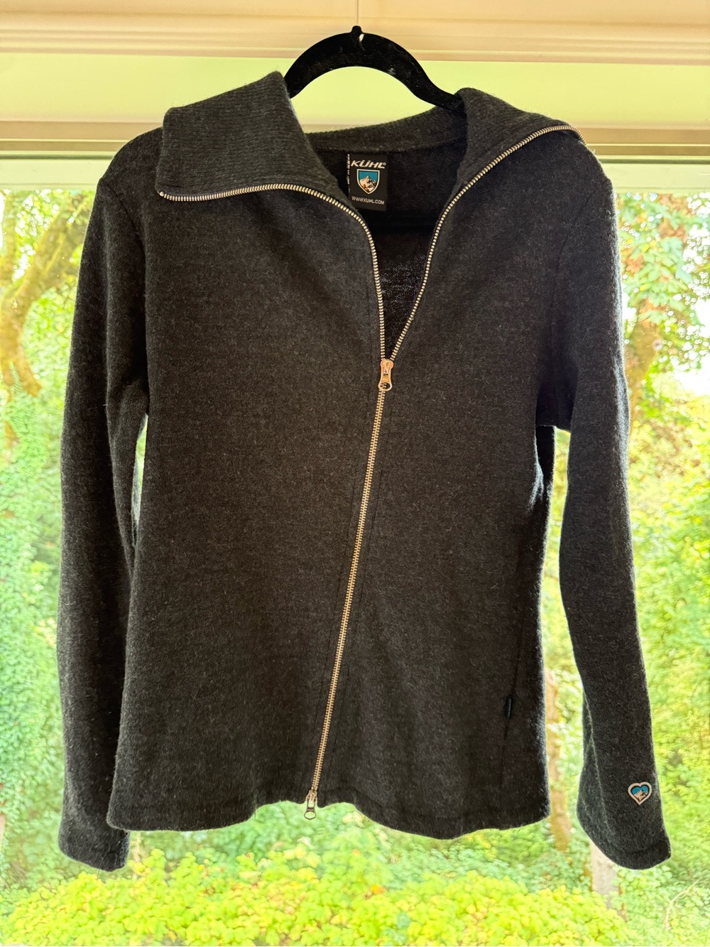Kuhl Charcoal Asymmetrical Zip Merino Wool Sweater